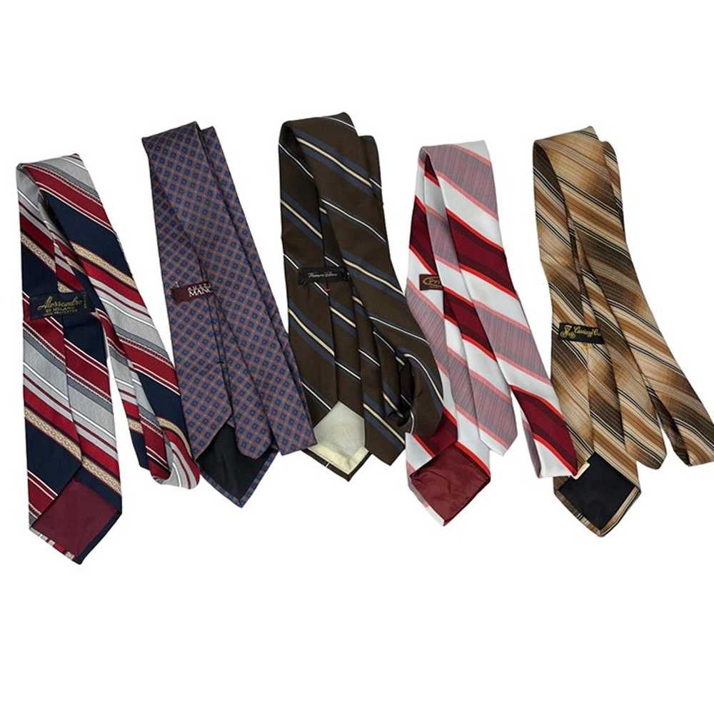 Lot of 5 Vintage Men's Neckties Striped Ties Asso… - image 2