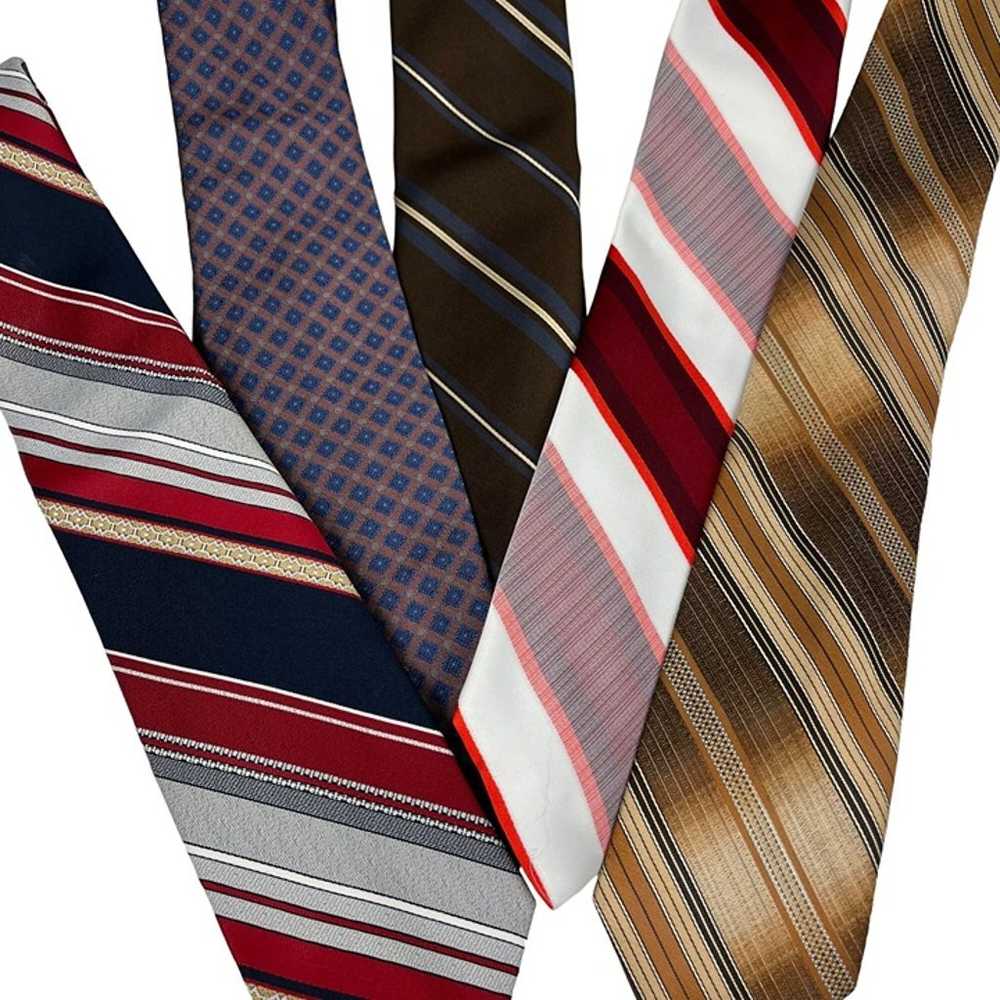 Lot of 5 Vintage Men's Neckties Striped Ties Asso… - image 4