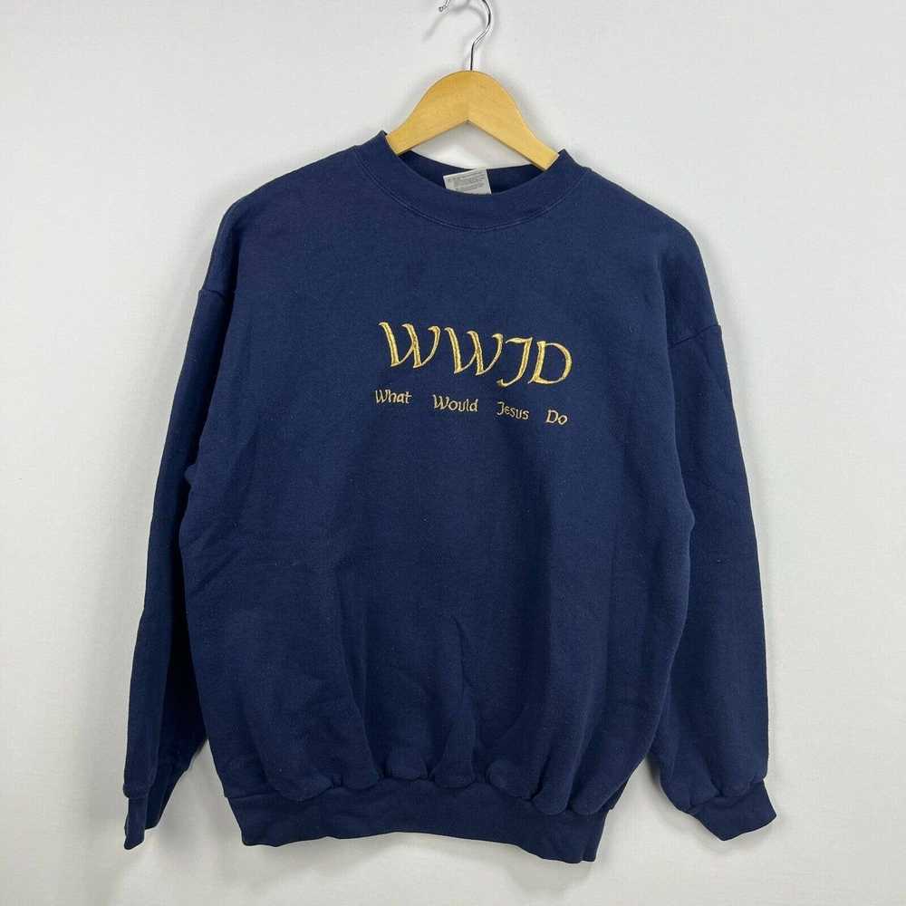 Vintage Vintage 90s What Would Jesus Do Sweatshir… - image 1