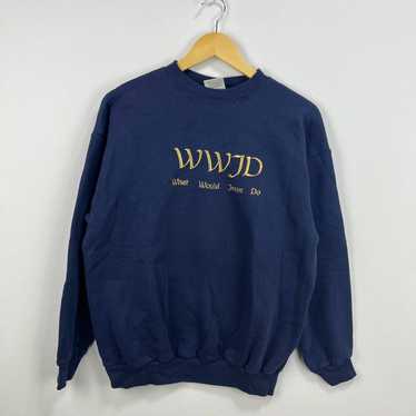 Vintage Vintage 90s What Would Jesus Do Sweatshir… - image 1