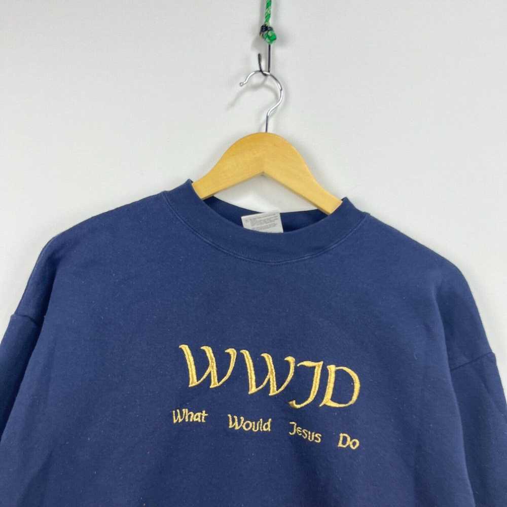 Vintage Vintage 90s What Would Jesus Do Sweatshir… - image 2