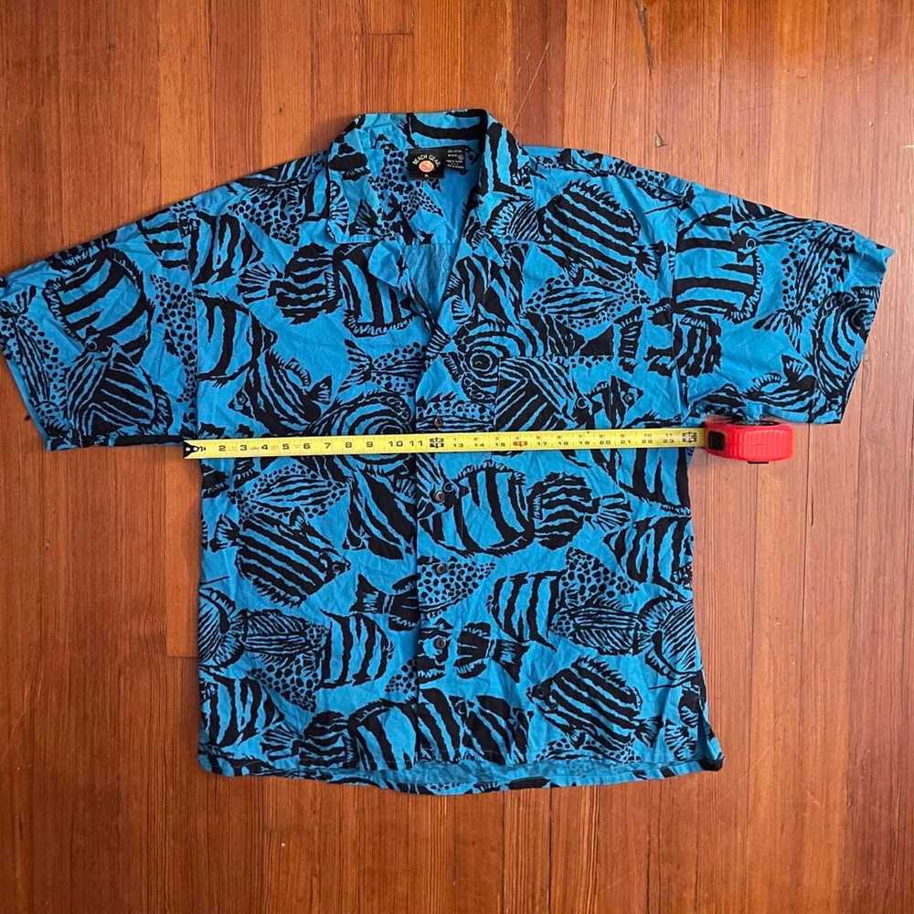 Vintage Loop Collar Button Up Shirt 90s Beach Gea… - image 6