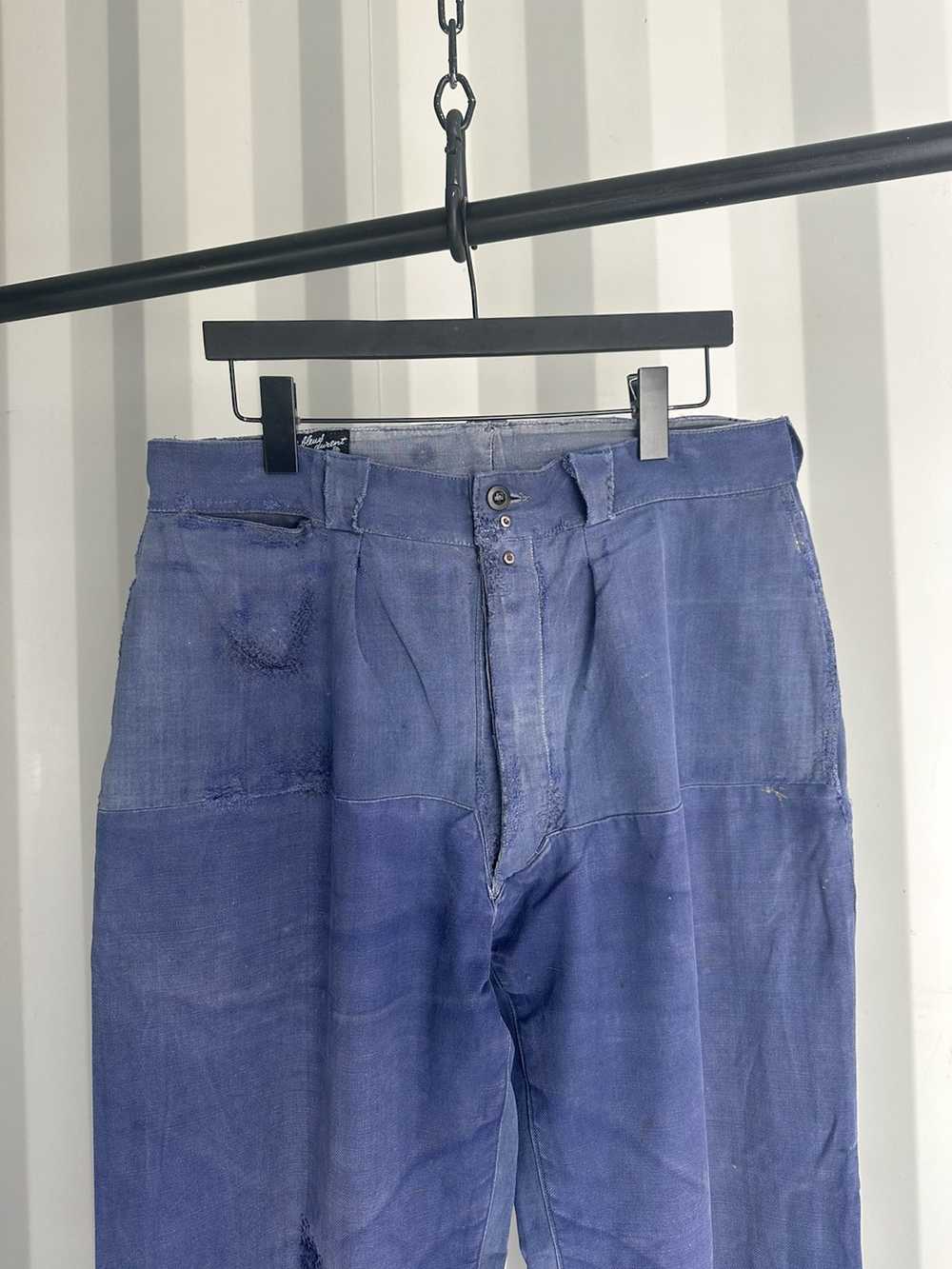 Vintage French Moleskin Chore Pants Workwear Dist… - image 2