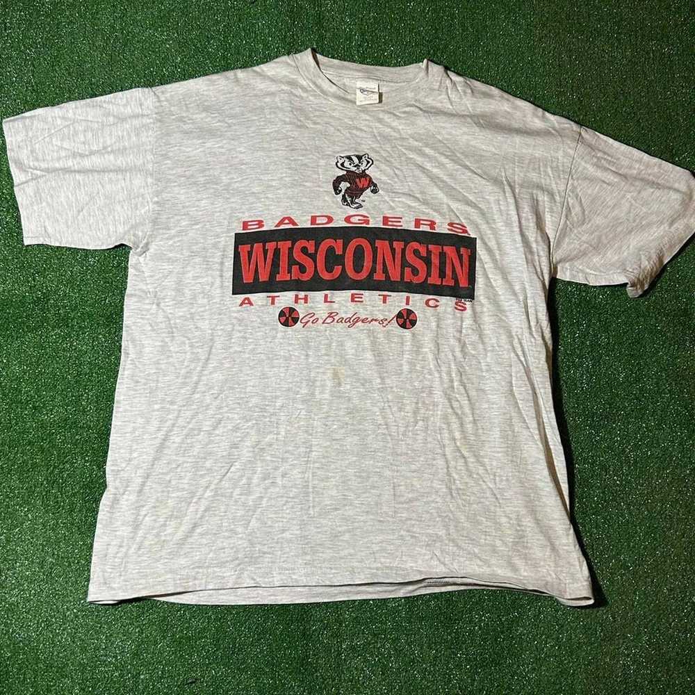VTG 90s Wisconsin Badgers Athletics Single Stitch… - image 1