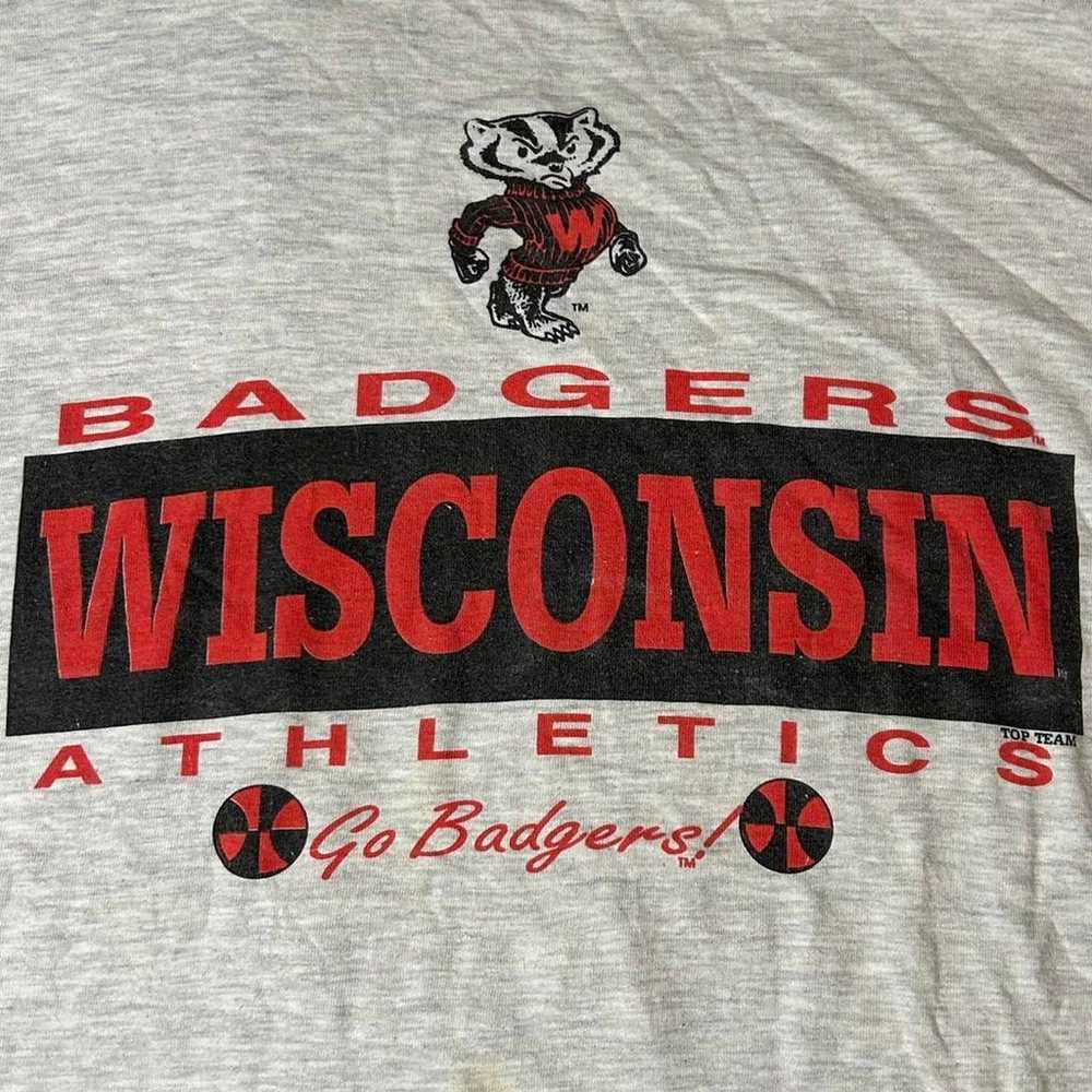 VTG 90s Wisconsin Badgers Athletics Single Stitch… - image 2