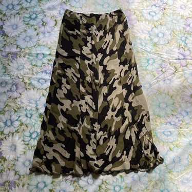 Rare × Vintage - sharagano paris camo maxi skirt - - image 1