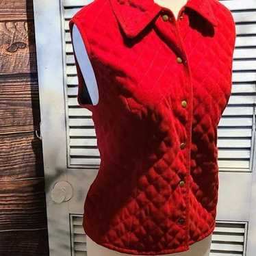 Other Talbots Petites Med Red Quilted Vest - image 1