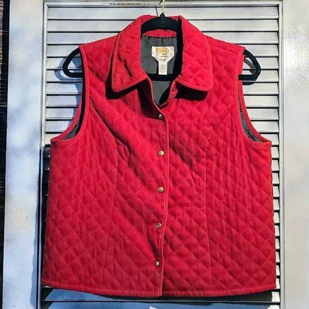 Other Talbots Petites Med Red Quilted Vest - image 7