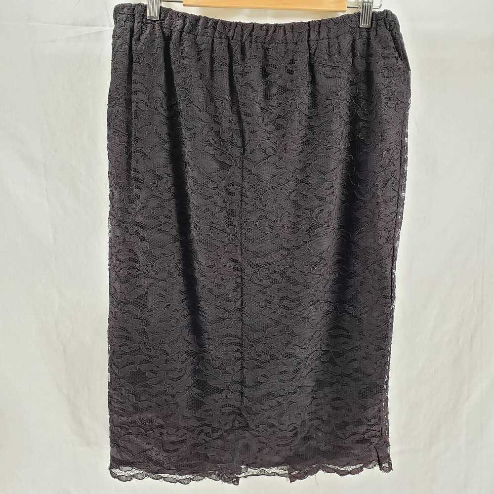 Vintage Unbranded Black Lace Pencil Skirt Size (S… - image 1