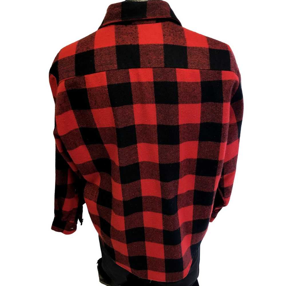 Sears 70's Sears Red Black FLANNEL Buffalo Plaid … - image 3