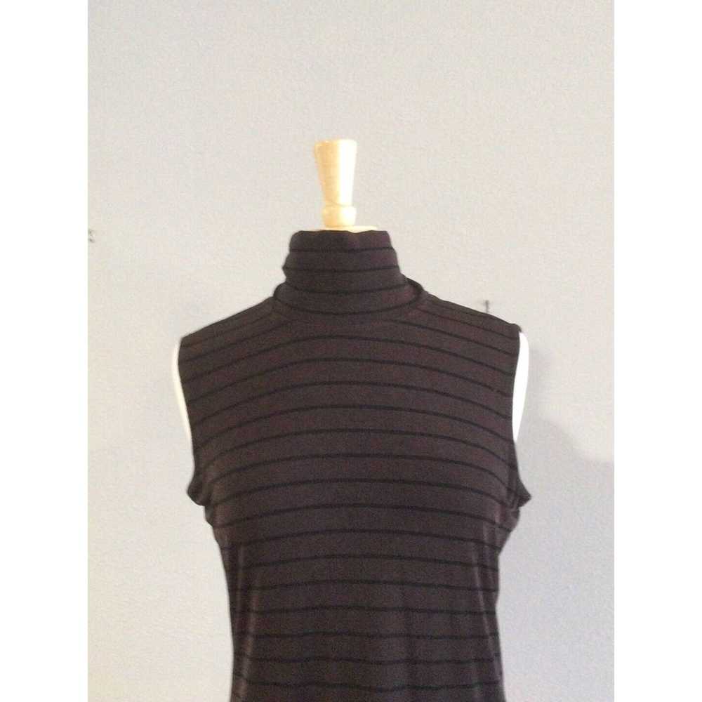 Chicos Chicos Mock Neck Sleeveless Brown/Blk Stri… - image 3