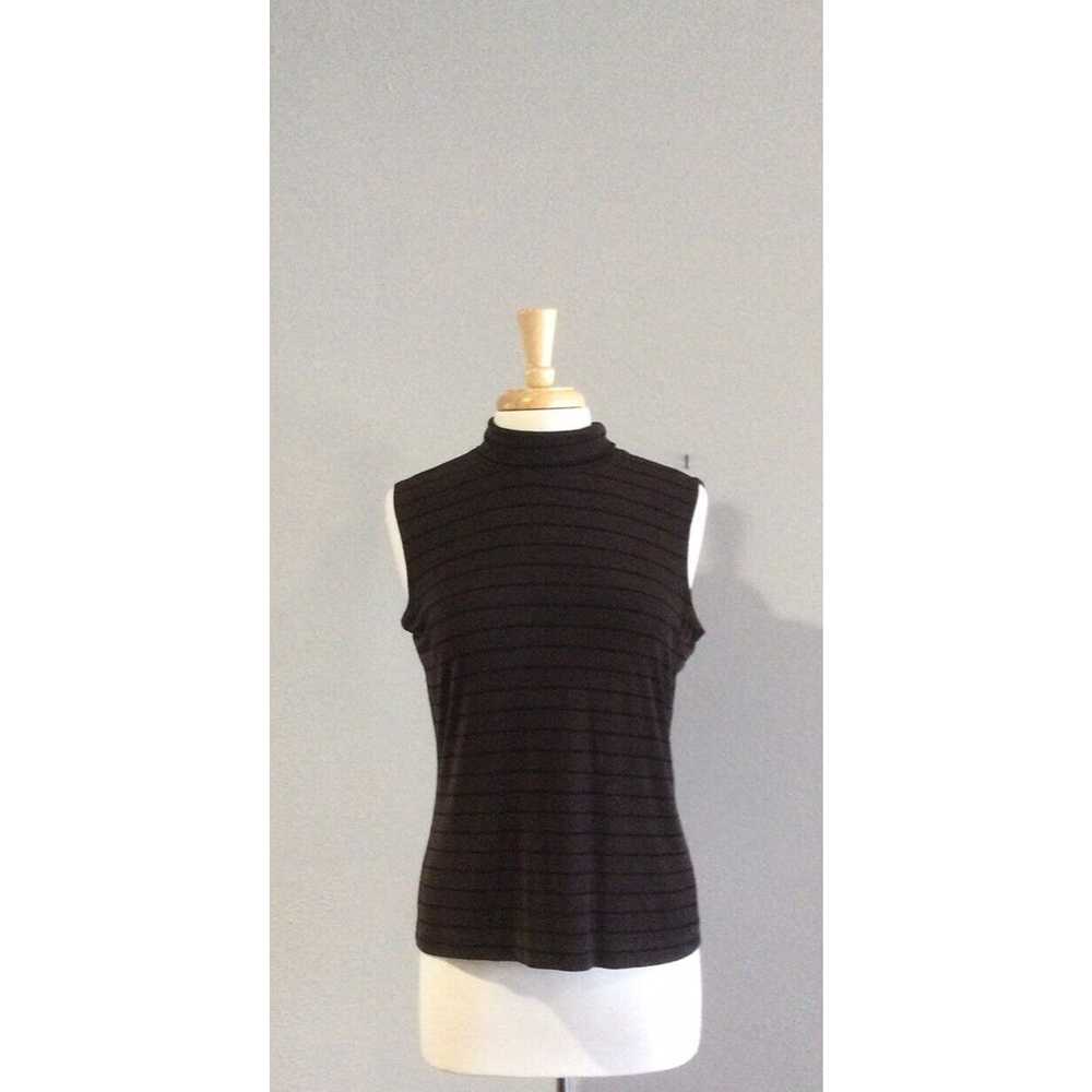 Chicos Chicos Mock Neck Sleeveless Brown/Blk Stri… - image 4