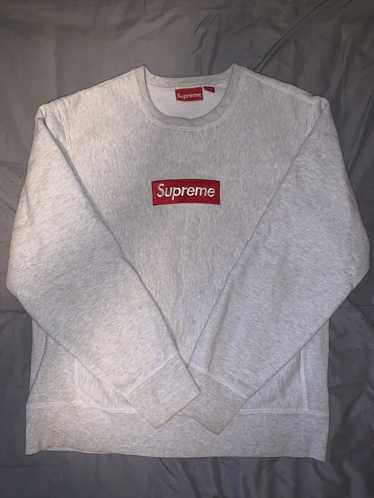 Supreme Box Logo Crewneck Medium Heather Gray Sweatsh… - Gem