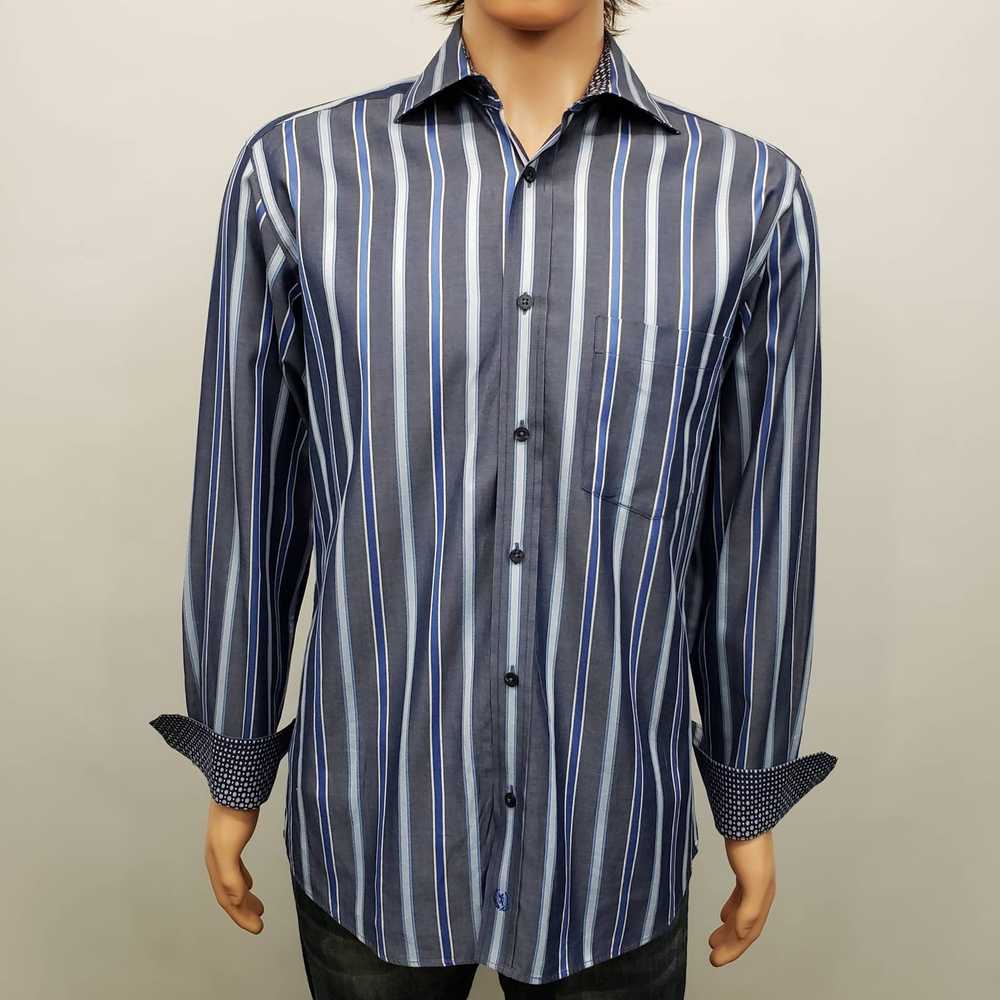 Bugatchi Bugatchi Uomo Dress Shirt M Striped Cont… - image 1