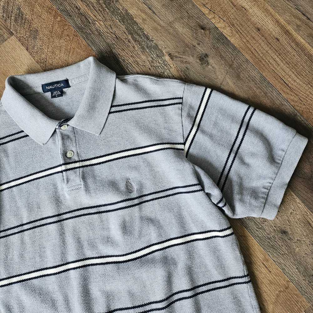 Nautica Nautica Polo Shirt Vintage 90s Stripe VTG… - image 5