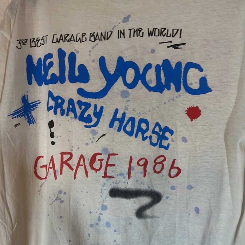 VTG LG 80S T-SHIRT NEIL YOUNG & CRAZY HORSE IN A … - image 7