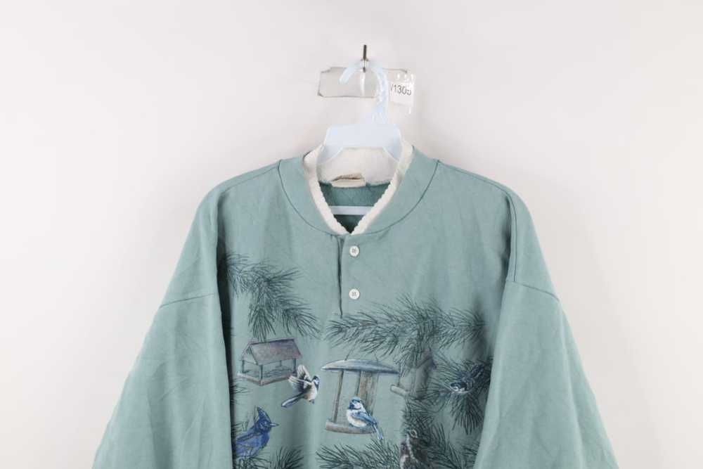 Vintage Vintage 90s Art Unlimited Birds Henley Sw… - image 2