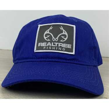 RealTree Fishing Hat Blue/White Mesh Back Breathable Snapback Outdoor Cap  Hooks