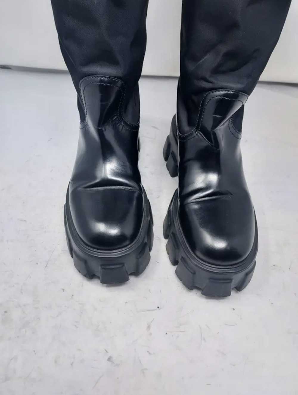 Prada PRADA MONOLITH CLOTH RIDING BOOTS - image 1