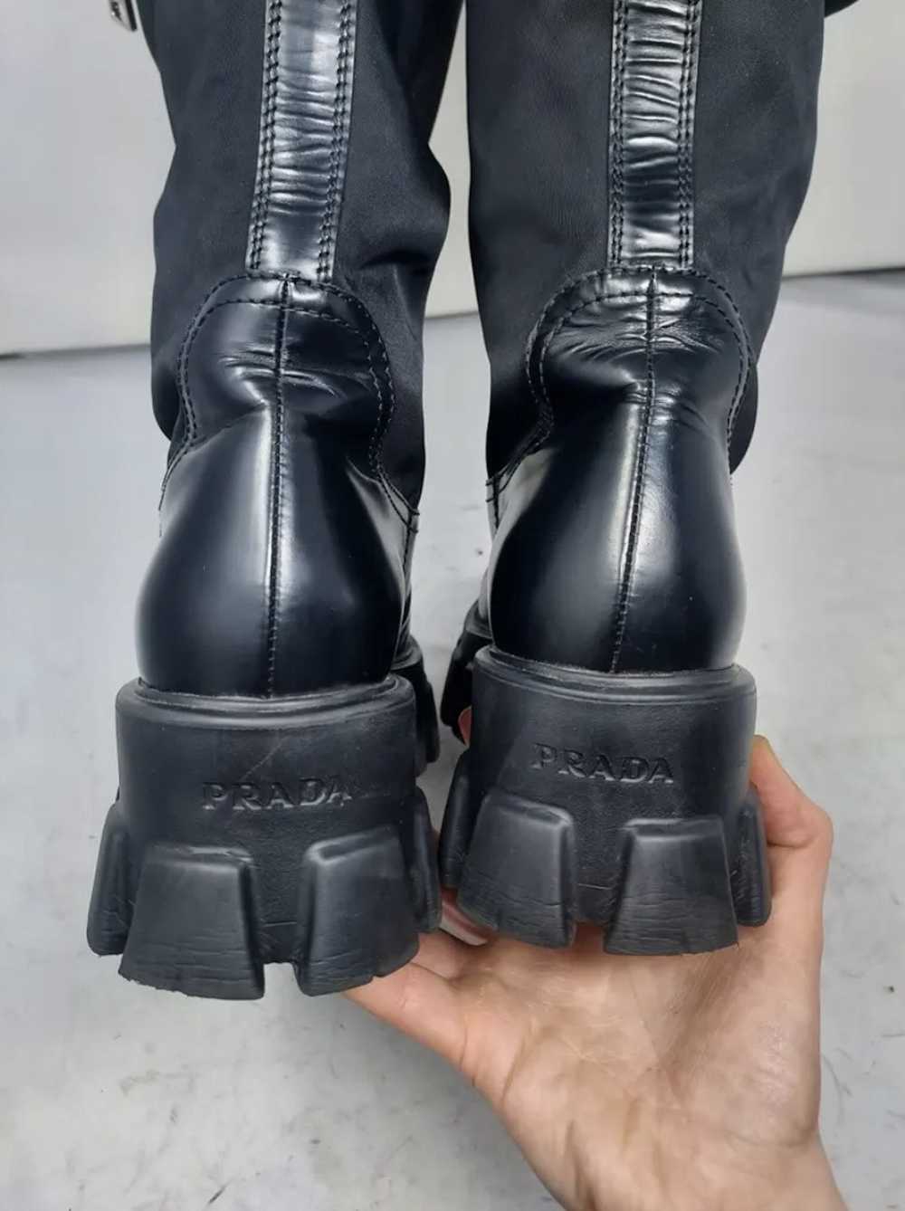 Prada PRADA MONOLITH CLOTH RIDING BOOTS - image 4