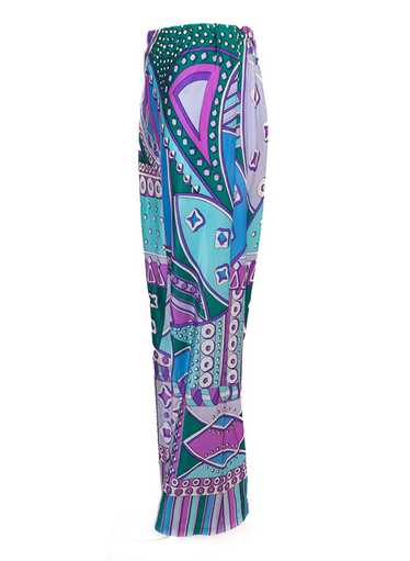 Vintage 60s Op Art Flare Pants / Psychedelic Abstract Print Bell Bottoms 
