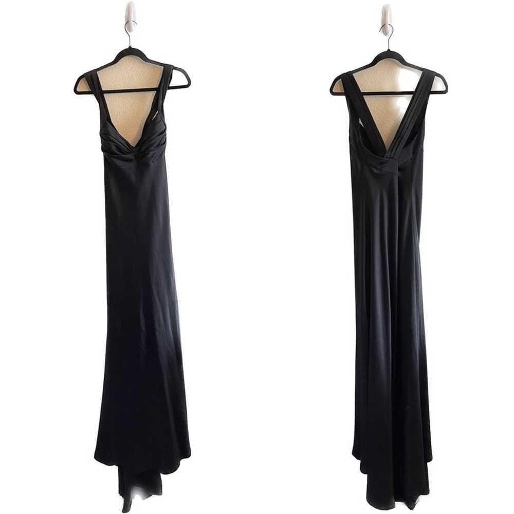 Calvin Klein Black Satin Cross Back Maxi Gown Eve… - image 3