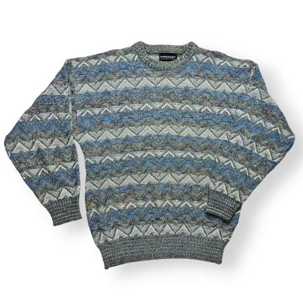 Expressions Vintage 90s Y2K Chevron Striped Knit … - image 1