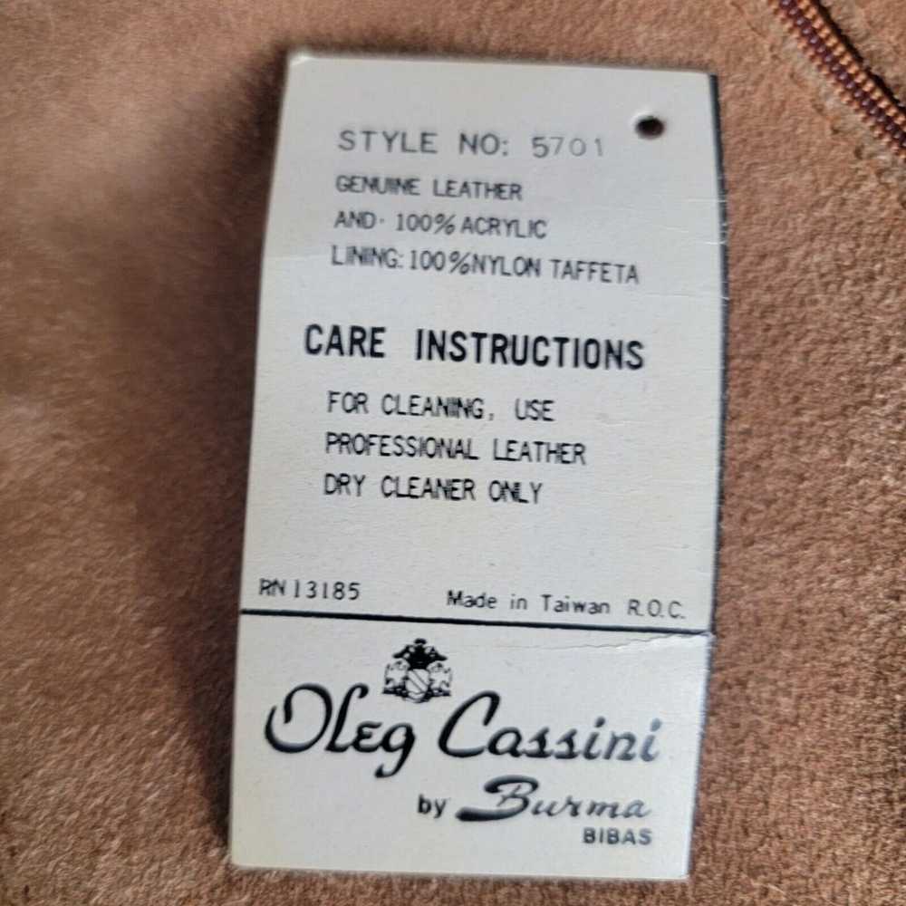 Vintage Oleg Cassini Leather Zip Jacket Knit Sued… - image 8
