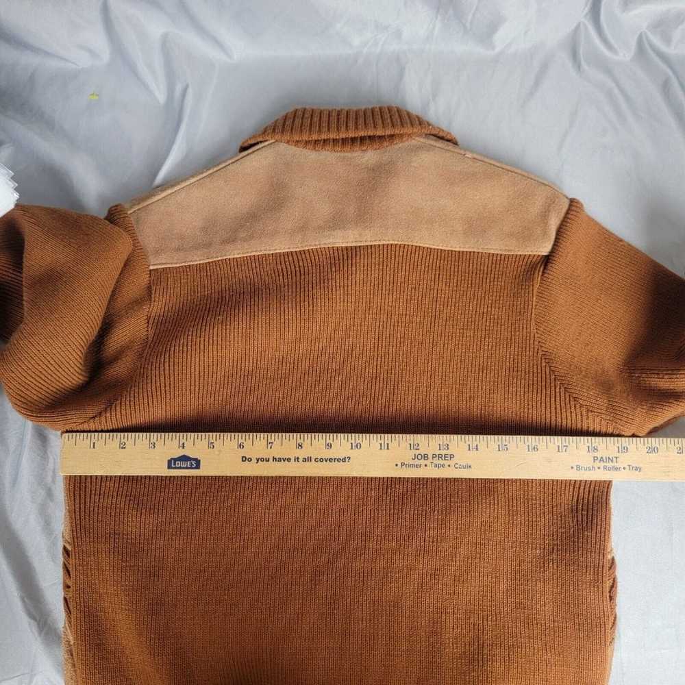 Vintage Oleg Cassini Leather Zip Jacket Knit Sued… - image 9