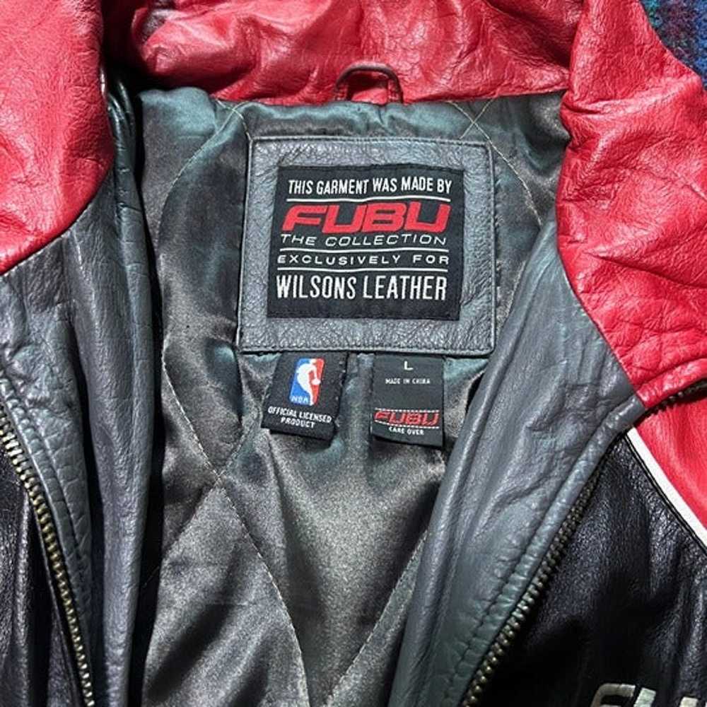 Leather Fubu Philadelphia 76ers jacket. Size L - image 2