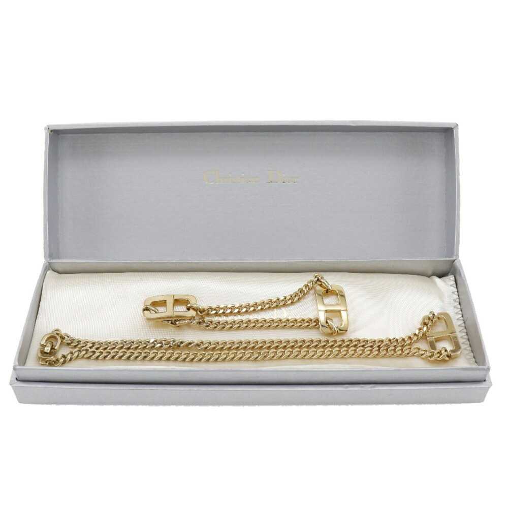 CHRISTIAN DIOR Bracelet Set Necklace CD Logo Gold… - image 1
