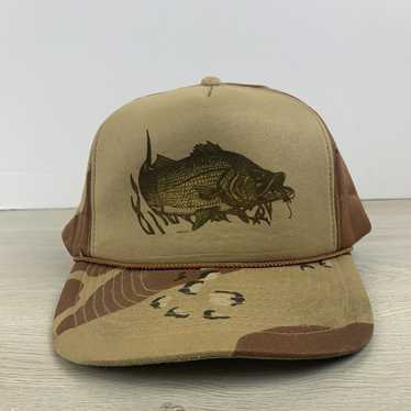 Guy Harvey Marlin Swordfish Fish Snapback Trucker Hat BROWN Fishing Cap 