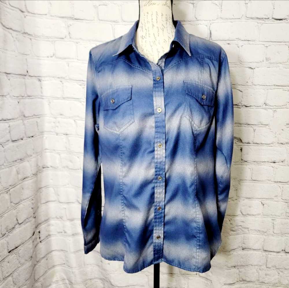 Other Kut From The Kloth XL Blue Ombre Shirt Long… - image 1