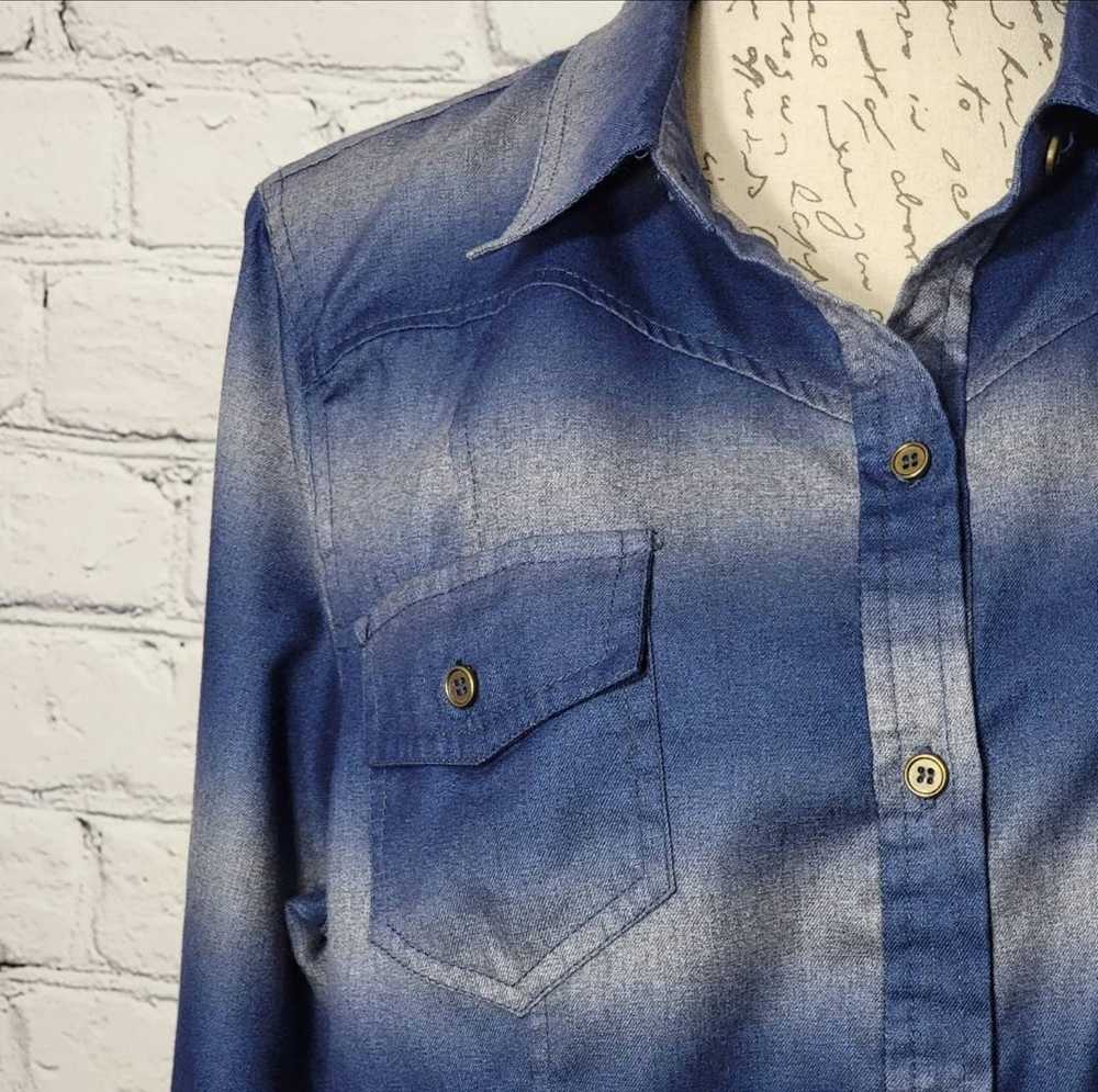 Other Kut From The Kloth XL Blue Ombre Shirt Long… - image 4