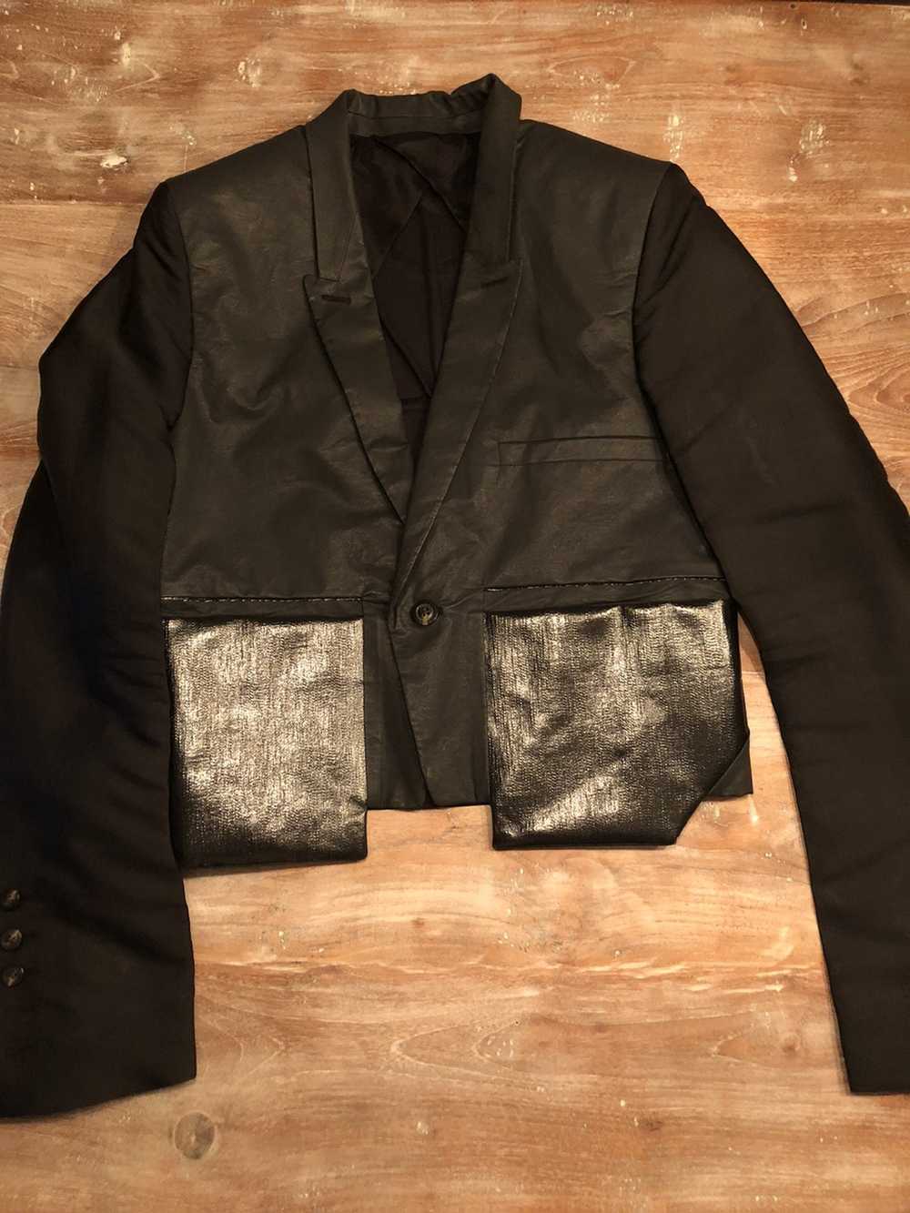 Rick Owens Waxed cropped sequin blazer 48EU - image 5
