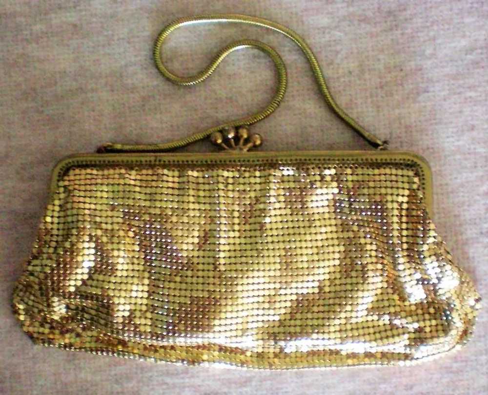Gold tone Metal Mesh Evening Bag from W. Germany - image 4