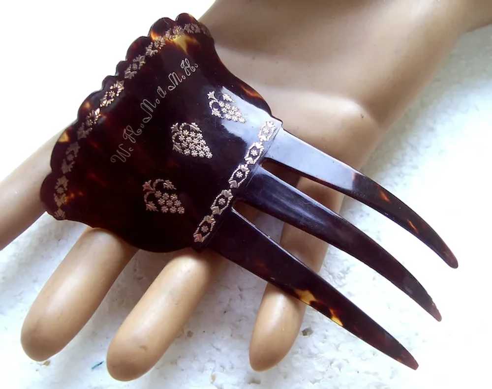 Spanish style faux shell hair comb with pique dec… - image 10