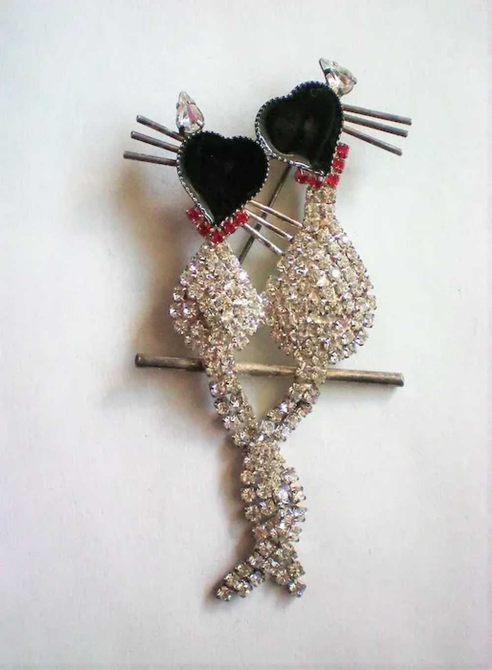 Pave’ Crystal Cat Lovers Pin - image 3