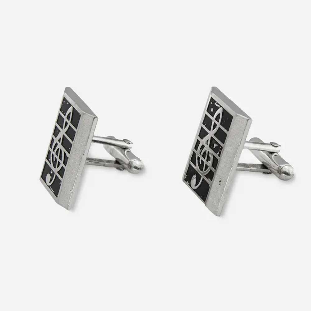 Swank Musical Note Cufflinks & Tie Tac Set - image 2