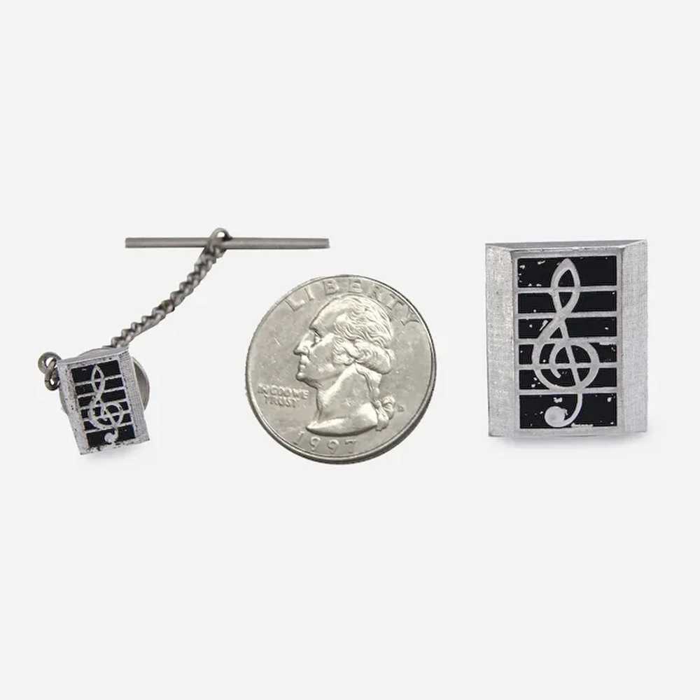 Swank Musical Note Cufflinks & Tie Tac Set - image 4