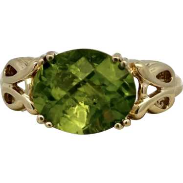 Vintage Estate 4.10 Carat Solitaire Peridot Ring