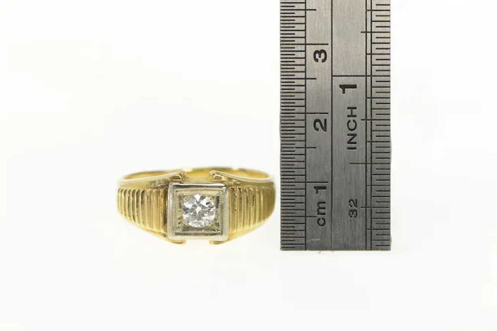 14K 0.50 Ct Old European Cut Men's Diamond Ring S… - image 4