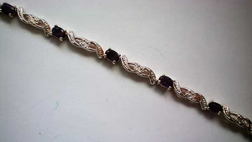 Amethyst February Gemstone Link Bracelet - image 2