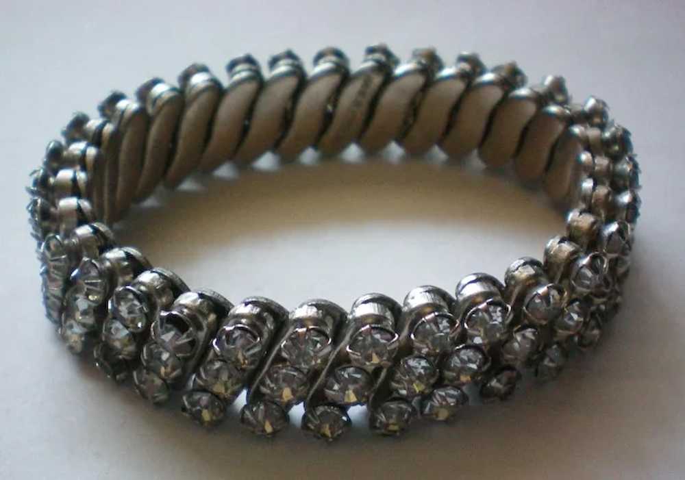 Mid-Century Rhinestone Expansion Bracelet - image 2