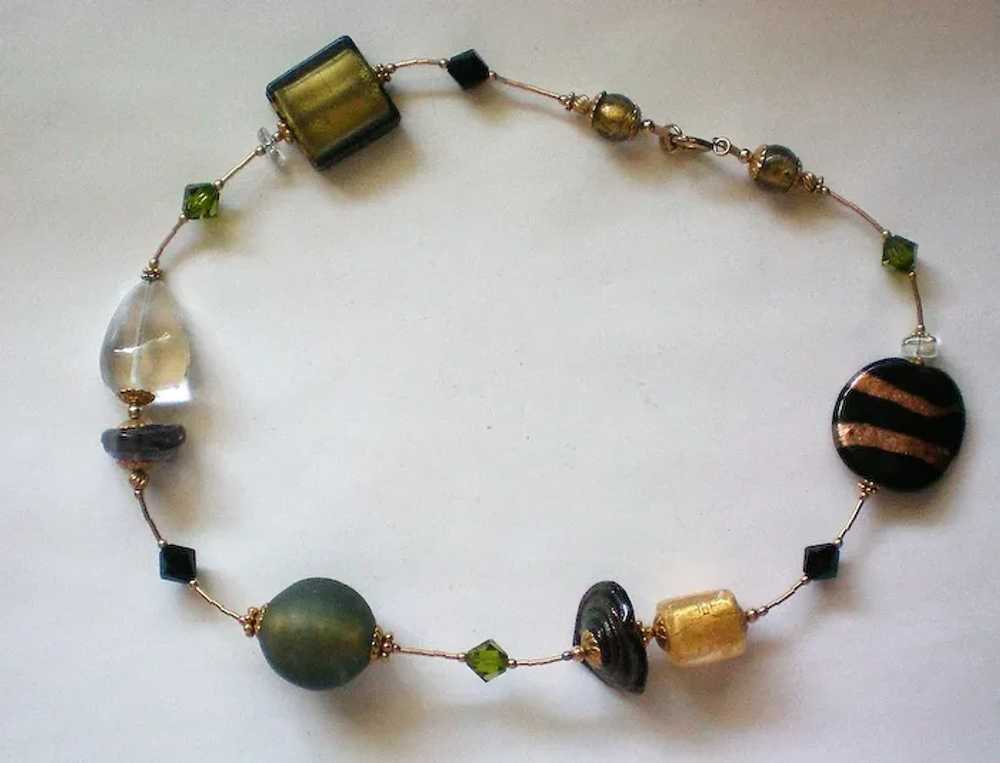 Modernist Multi-Shaped Beaded Necklace - image 2