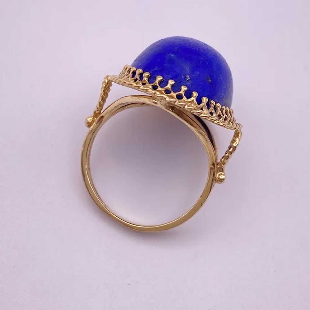 Big Bohemian Lapis Lazuli Cabochon Ring Hand Craf… - image 5