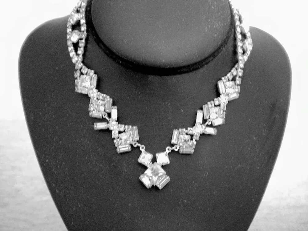 Rhinestone Necklace & Earring Set - image 3