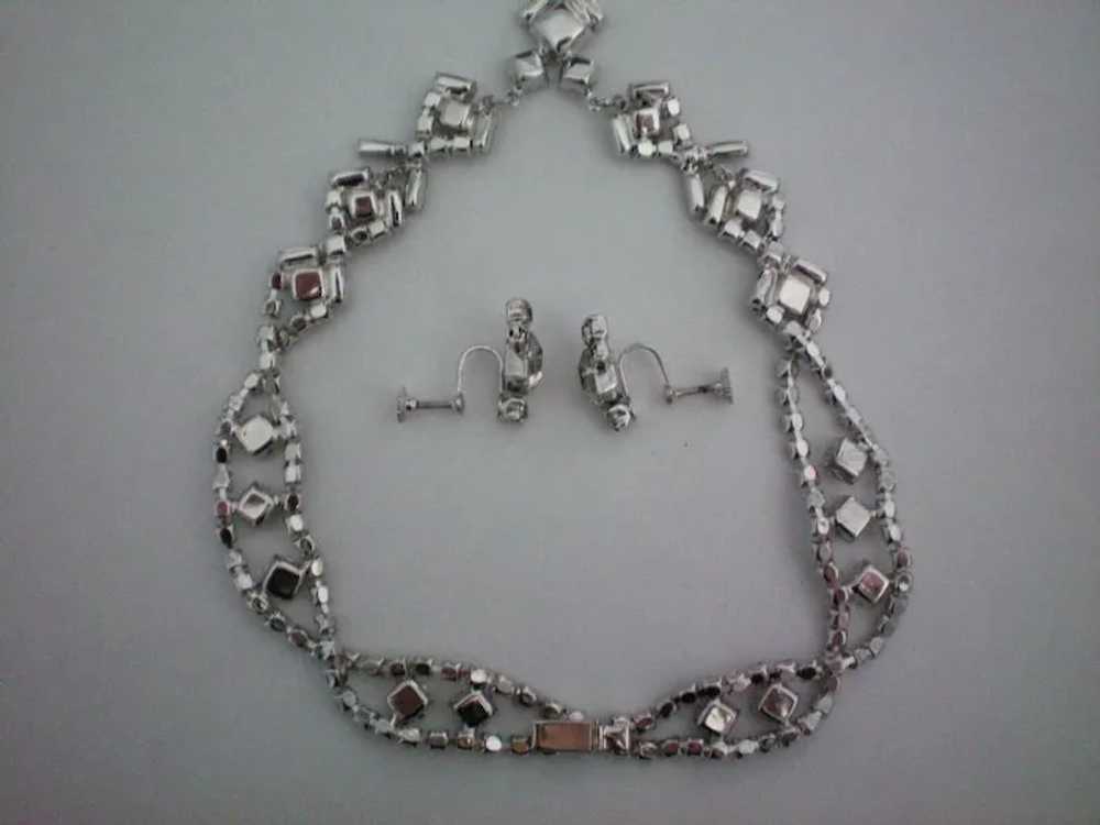 Rhinestone Necklace & Earring Set - image 5