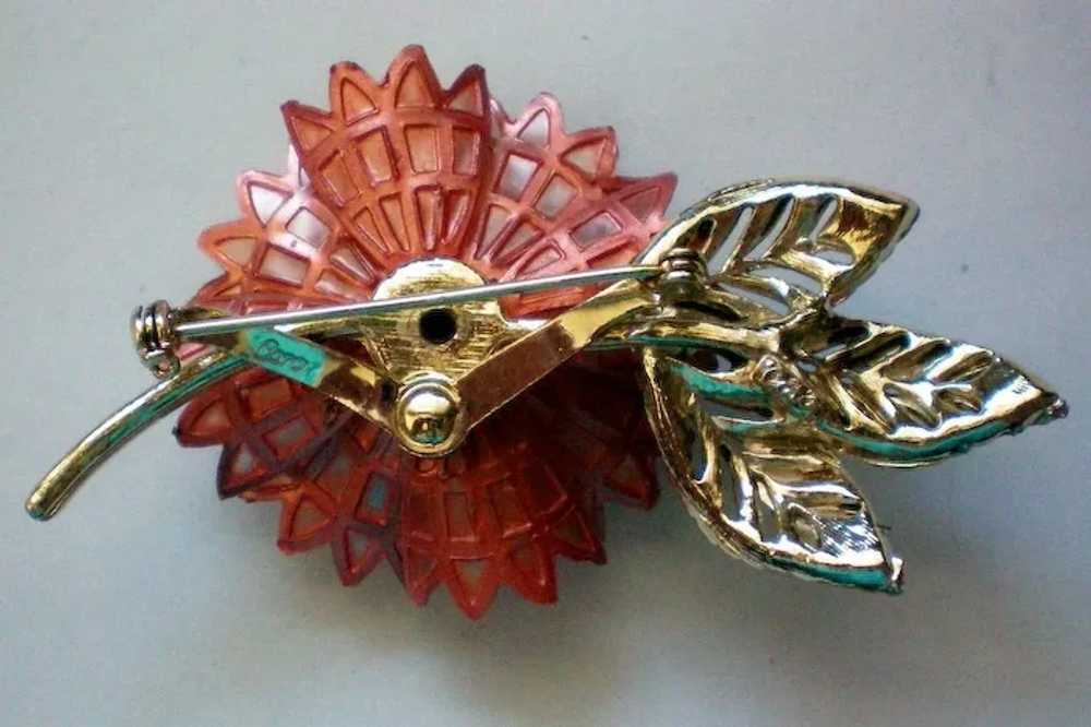 Vintage Coro Flower Brooch - image 2