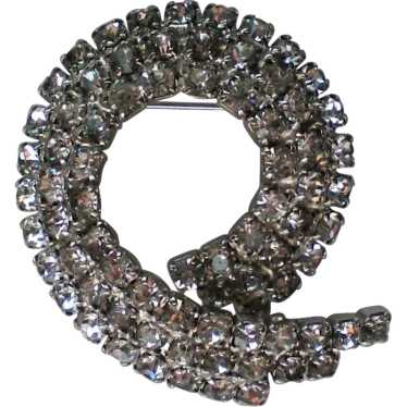 Vintage Rhinestone Swirl Brooch